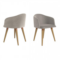 Manhattan Comfort 2-1020481 Kari Velvet Matelasse Accent Chair in Beige - Set of 2